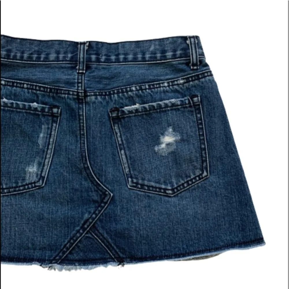 Evidnt LA Jean Skirt Joanna Distressed Frayed Cotton Denim Skirt Size 27 - Image 6