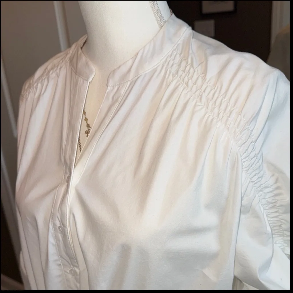 ASTR The Label White Cotton Button Front Tiered Ruffle Dress Size XS - Image 3