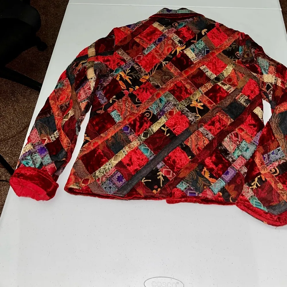 Coldwater Creek Vintage Vibrant Boho Quilted Patchwork Coat - Image 3