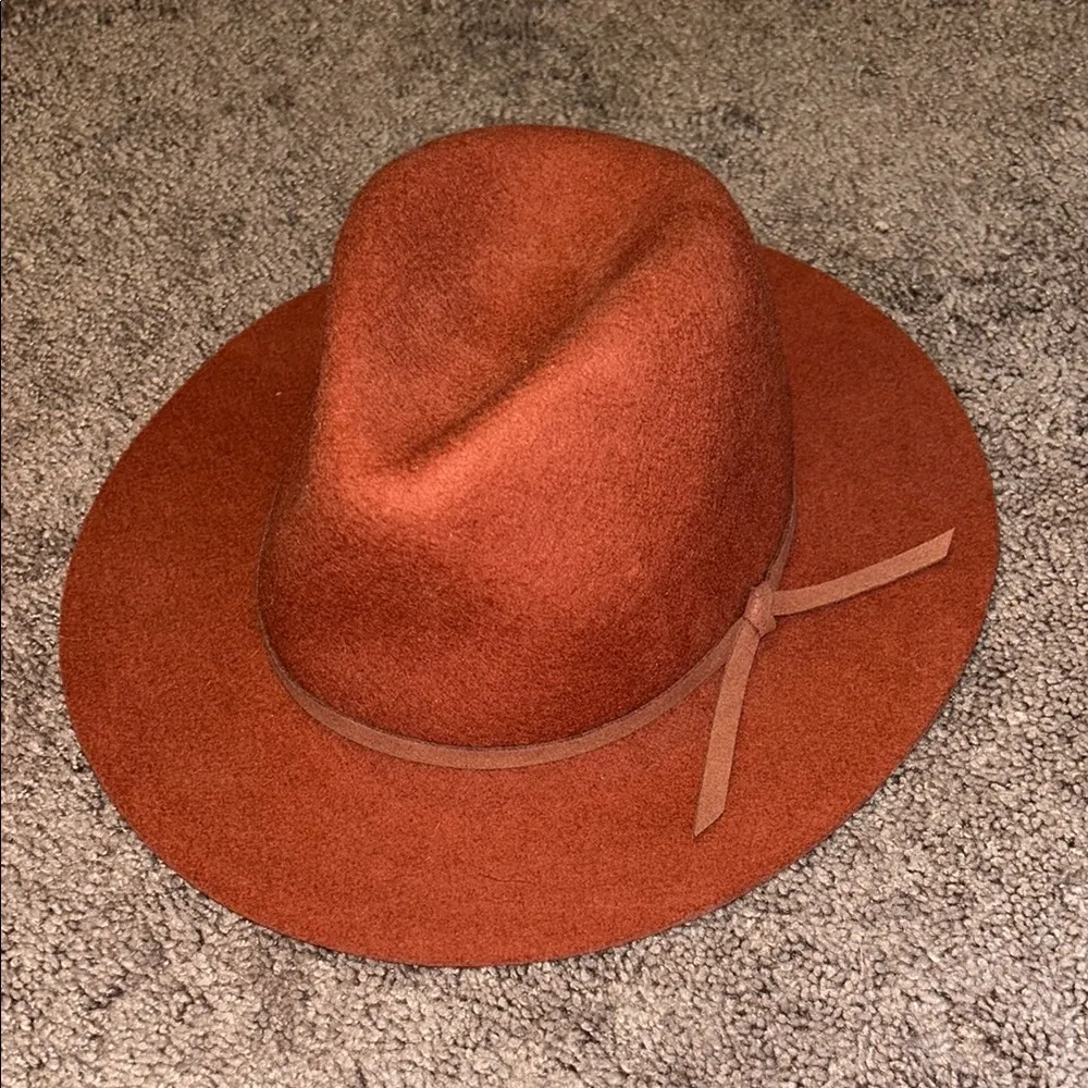 House of Harlow 1960 100% wool western fedora hat in caramel brown rust - Image 3