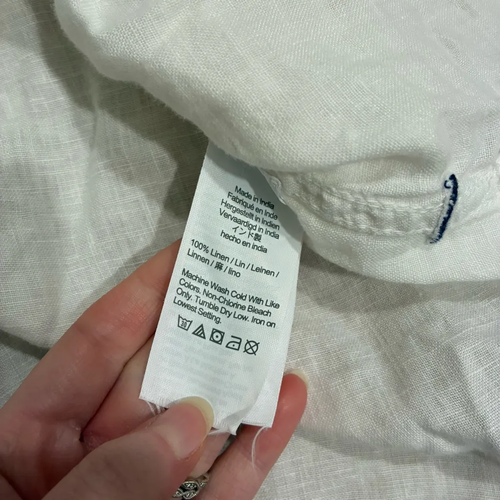 J. Crew Women’s Relaxed Fit Dip Dyed Baird McNutt Irish Linen Shirt Size S - Image 6