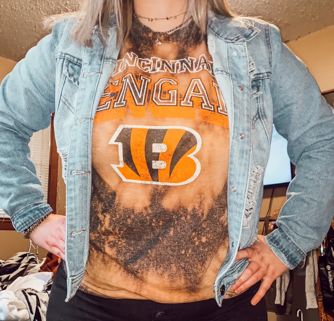 NFL Bleach Dyed Cincinnati Bengals Tee  - Image 3