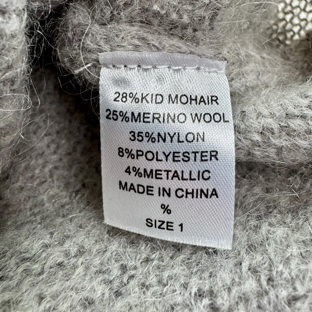 WYSE London V Neck Kid Mohair/Merino Wool Sweater Jumper Lt Grey Size 1 Gray Size M - Image 11