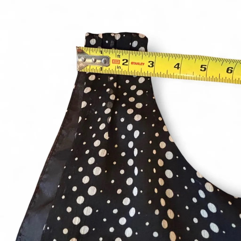 SOUP polkadot dress XS lace bottom retro style Black and White - Image 10