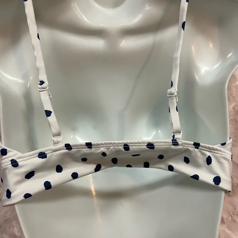 Deep Band Plunge Bikini Top in Navy Polka 🆕 - Image 4