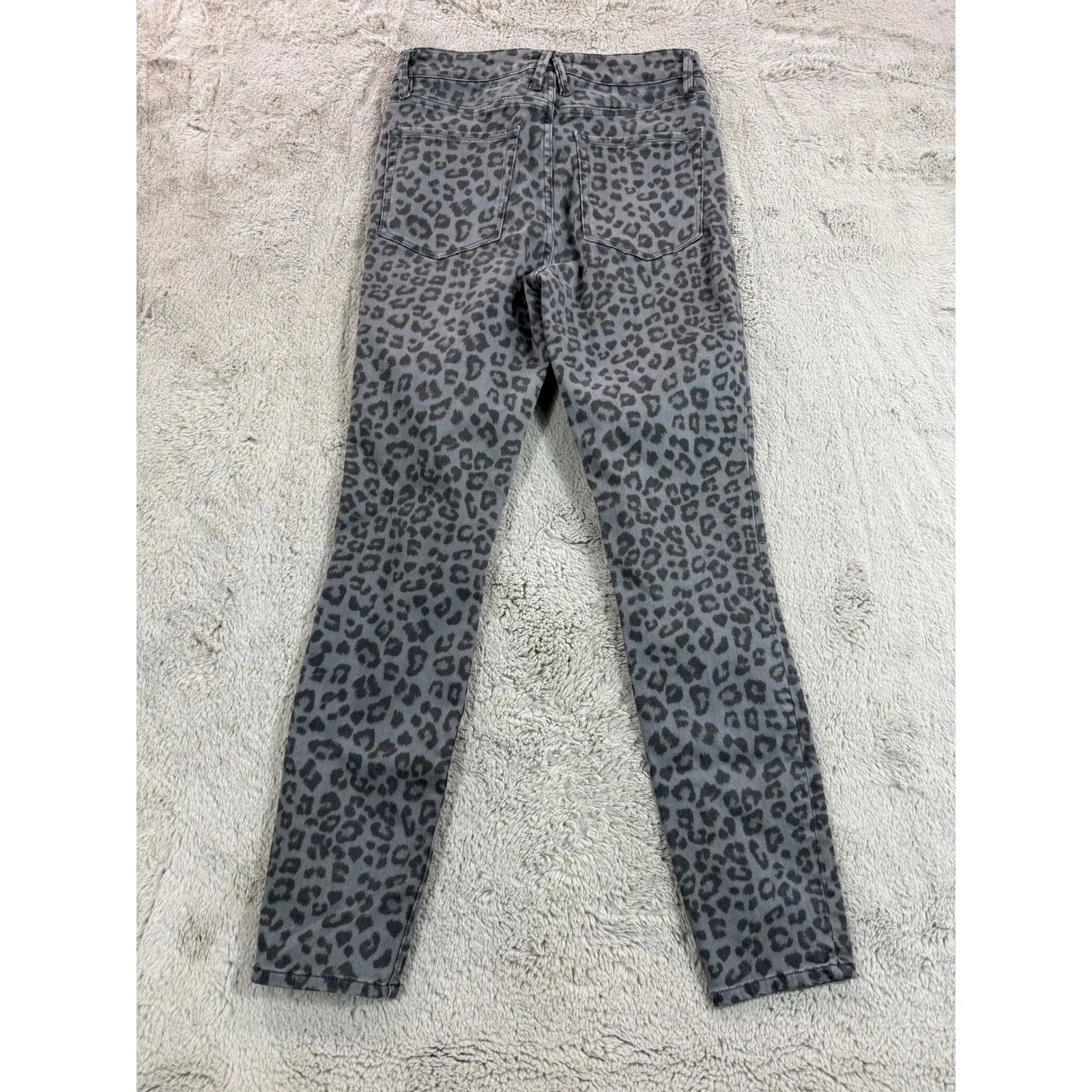 Good American Good Legs Gray Leopard Print High Rise Skinny Jeans Size 6‎ School - Image 8