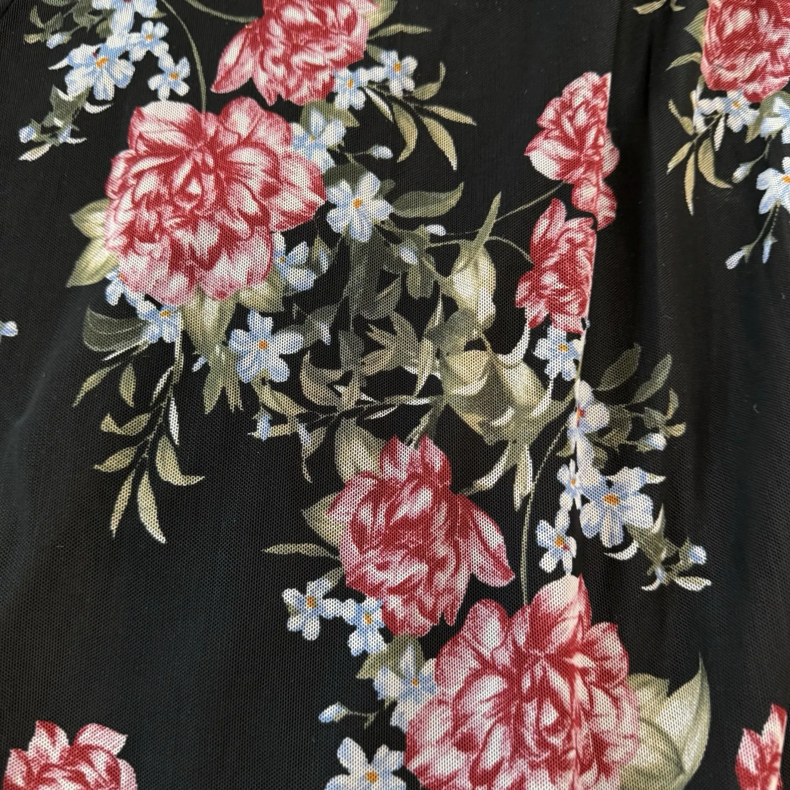 NWOT Torrid‎ Colorful Floral Black Mesh Sleeveless Trapeze Dress Size 4X Stretch - Image 5