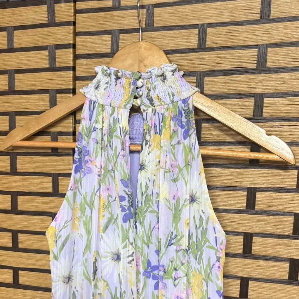 Taylor Lavender Flora Midi Dress‎ Size 2 Purple - Image 5