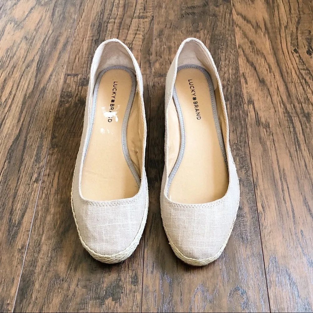 Lucky Brand • Tilly wedge espadrilles beige canvas jute Cobblestone woven hemp - Image 2