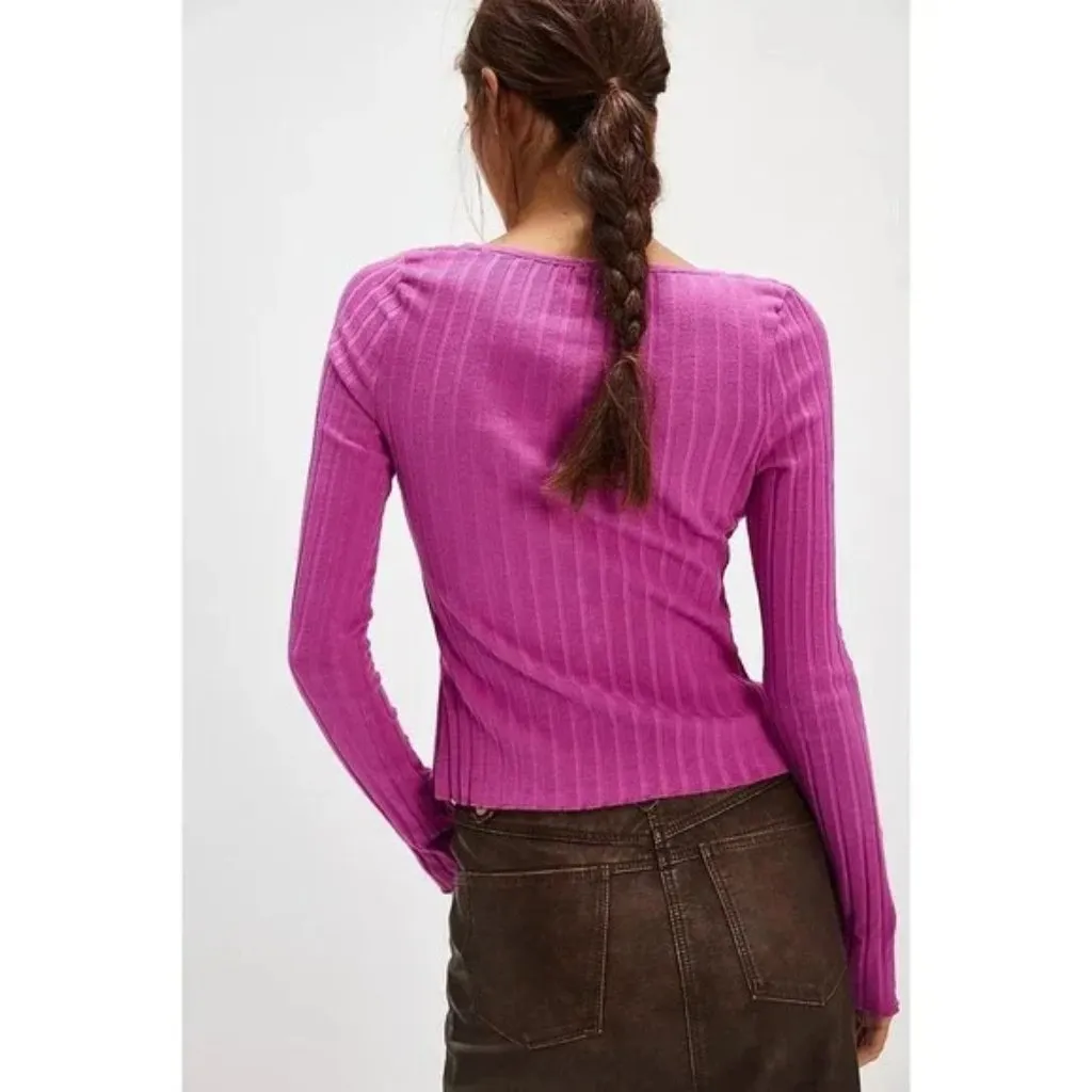 FREE PEOPLE Tilly Long-Sleeve Cardi in Spring Bud Size Small NWT - Image 2