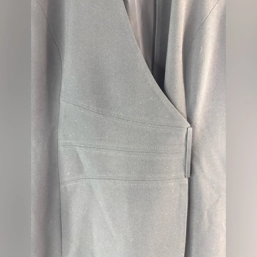 Calvin Klein 12 Crossover V-Neck Above Knee Black Mini Dress - Funeral - Image 5