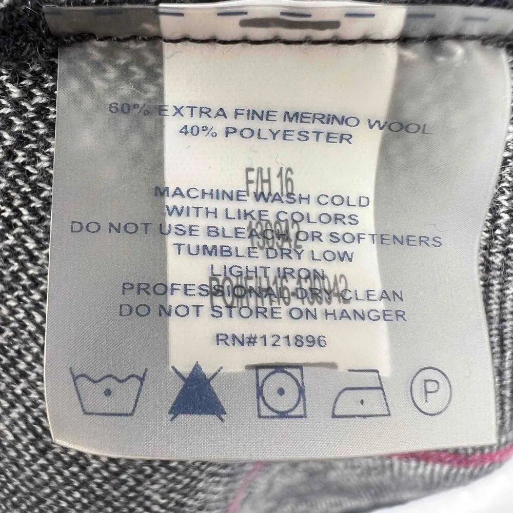 Title Nine Sweater Dress Merino Wool Black Abstract Print Zip Pocket Size Medium - Image 6