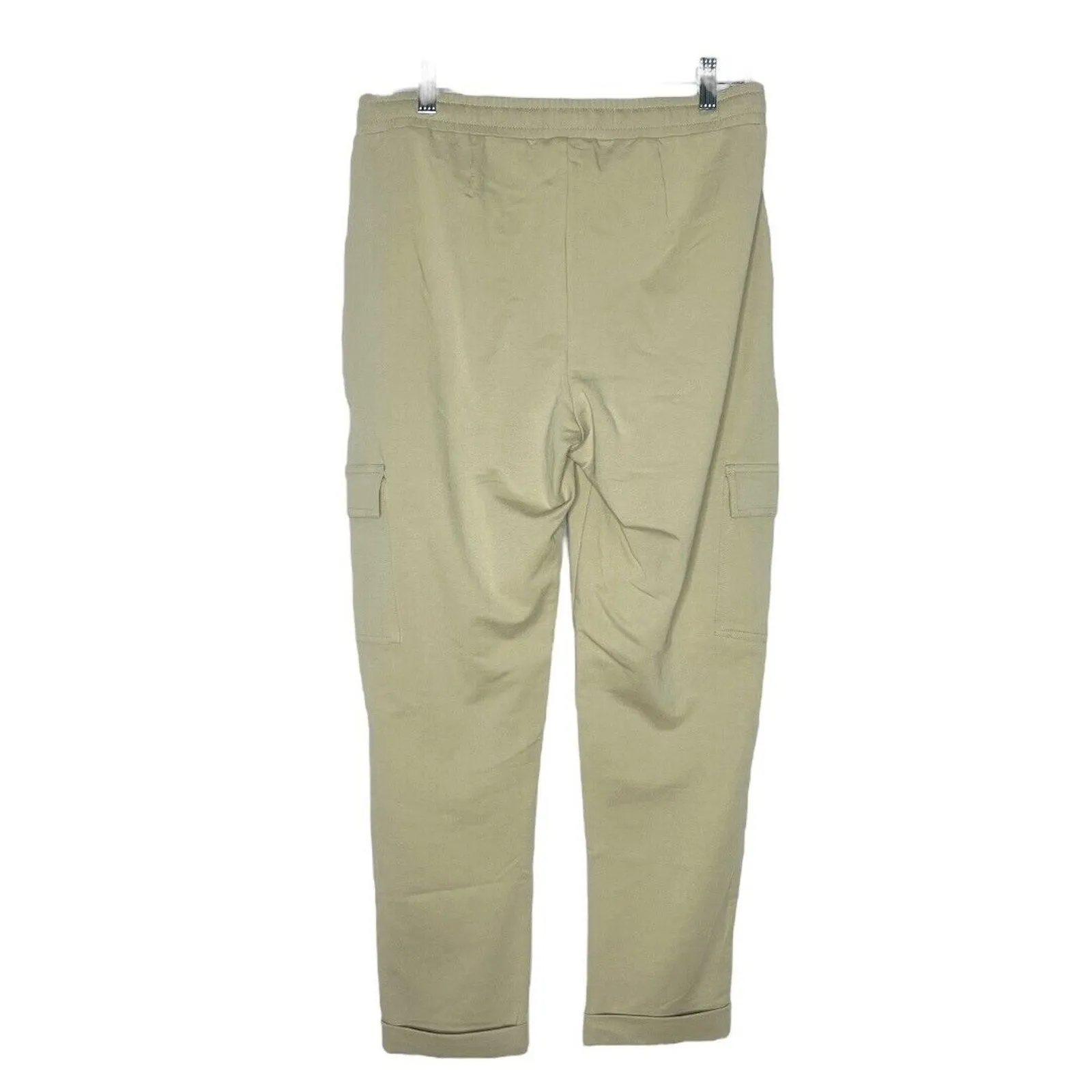 J Jill Pants Women Small Tan Crop Pants Cargo Pockets Cuffed Hems Neutral Casual - Image 2