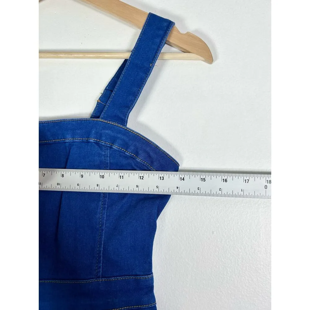 Parisian Stretch Denim Bodycon Midi Dress 2 NWT - Image 5
