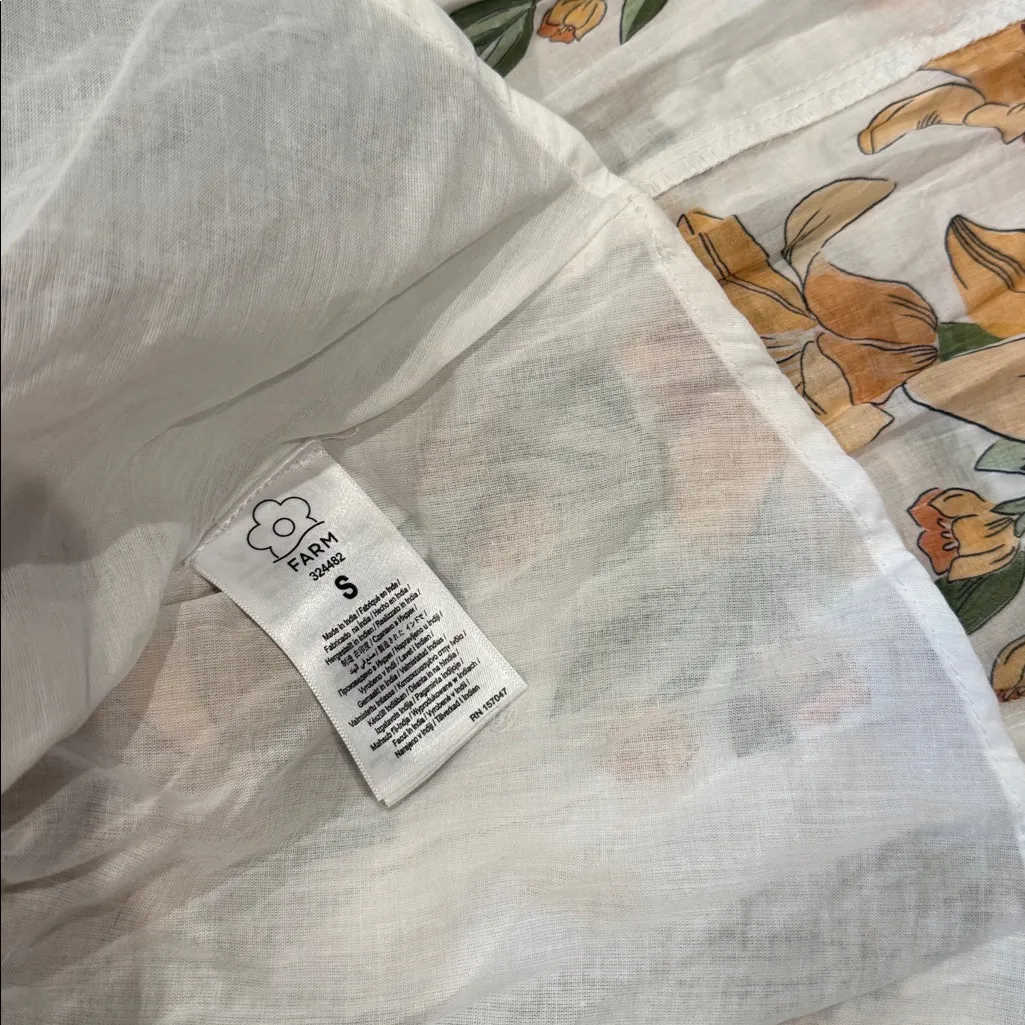 NWOT FARM Rio Off-White Tropical Lightness Floral Sleeveless sundress Maxi sz S - Image 14