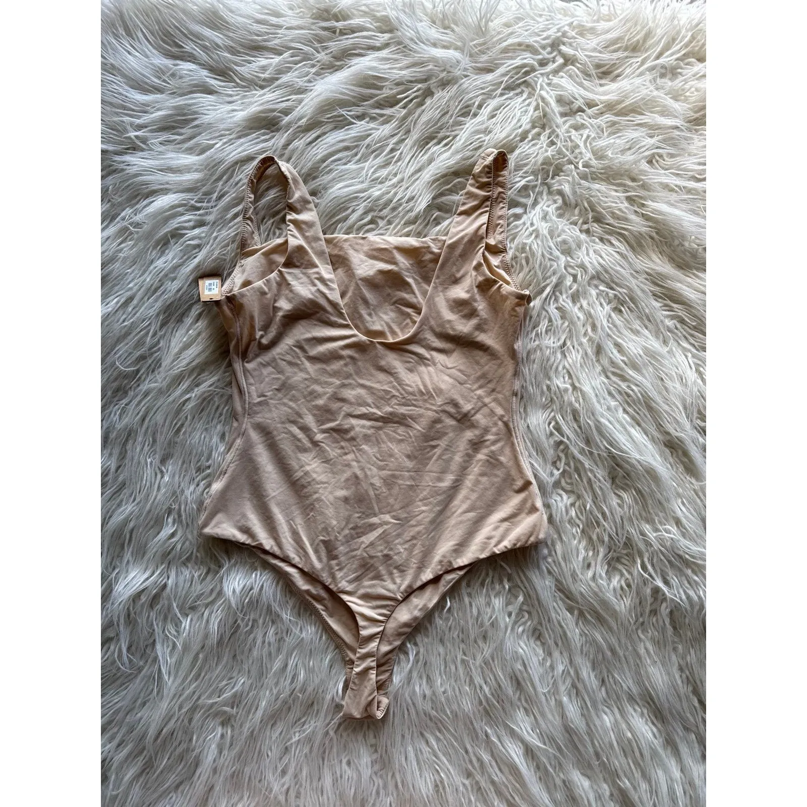 Skims Fits Everybody Square Neck Bodysuit Sand Size Large - Image 6