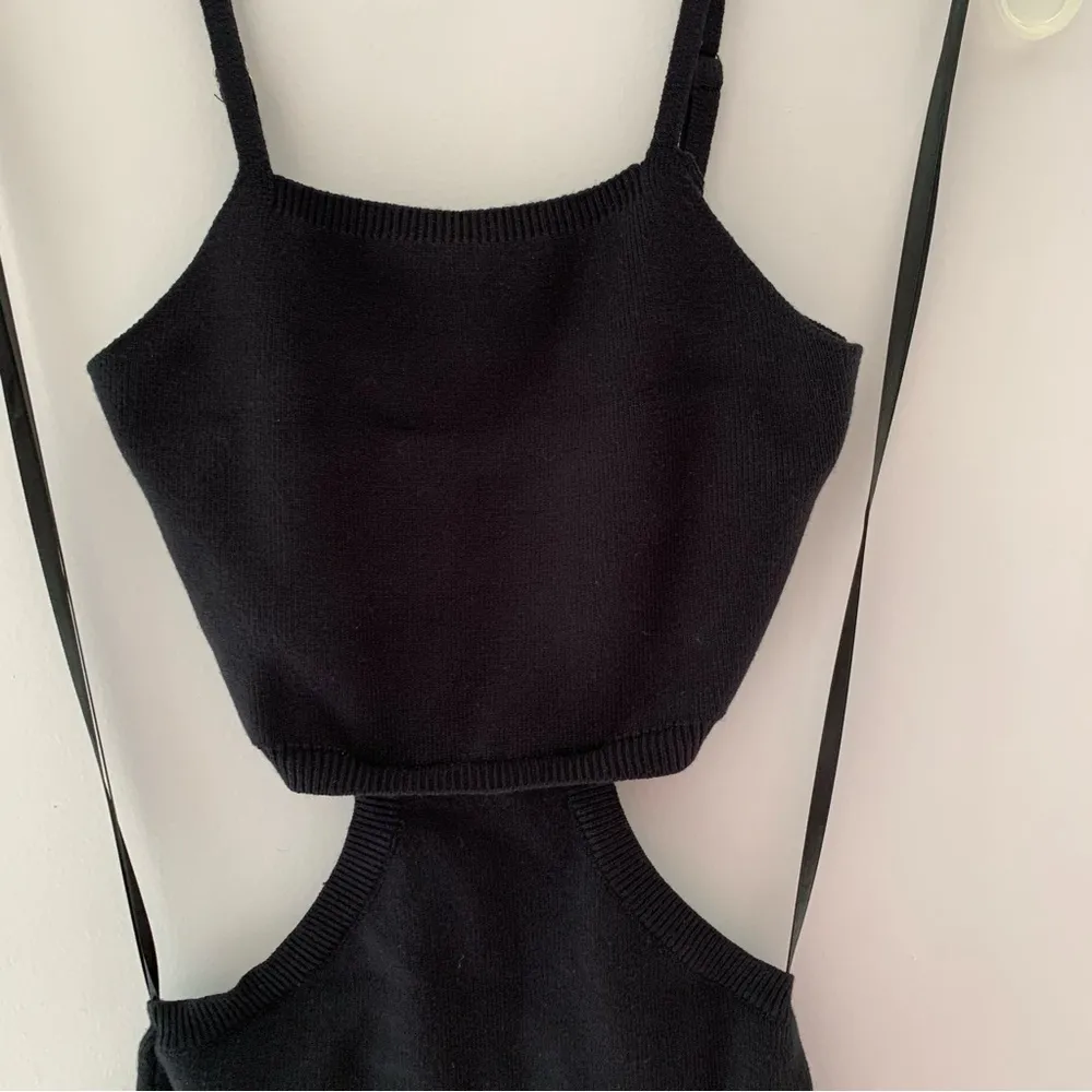 Mable Midi Knit Cutout Black Dress - Image 2