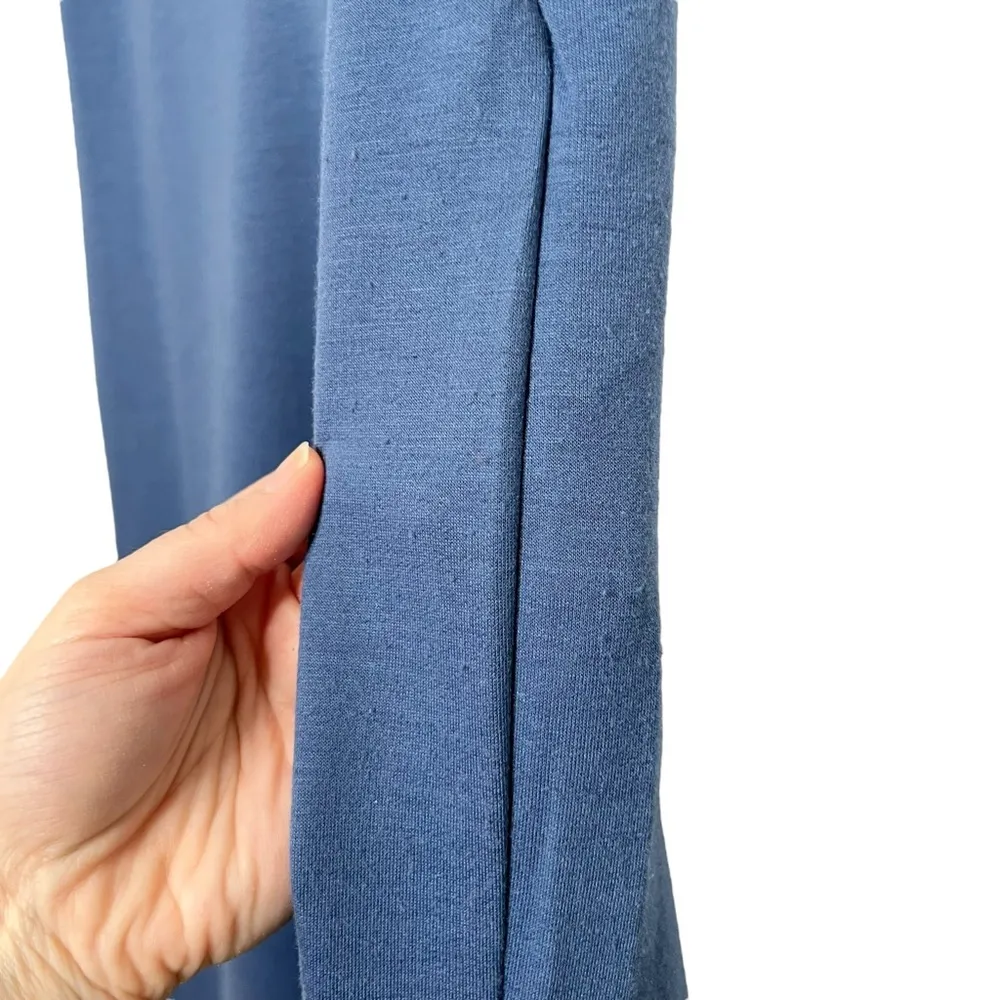 Blue Deep V Sleeveless Wide Leg Jumpsuit - Image 9