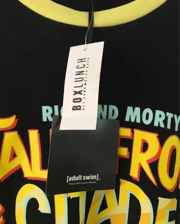 Rick & Morty Black & Yellow Ringer Tee - Image 5