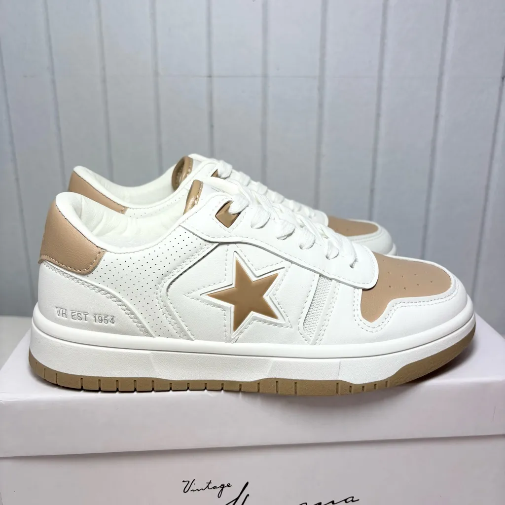 Vintage Havana White/NUDE Cream and Brown Star Sneakers Size 7.5 - Image 7