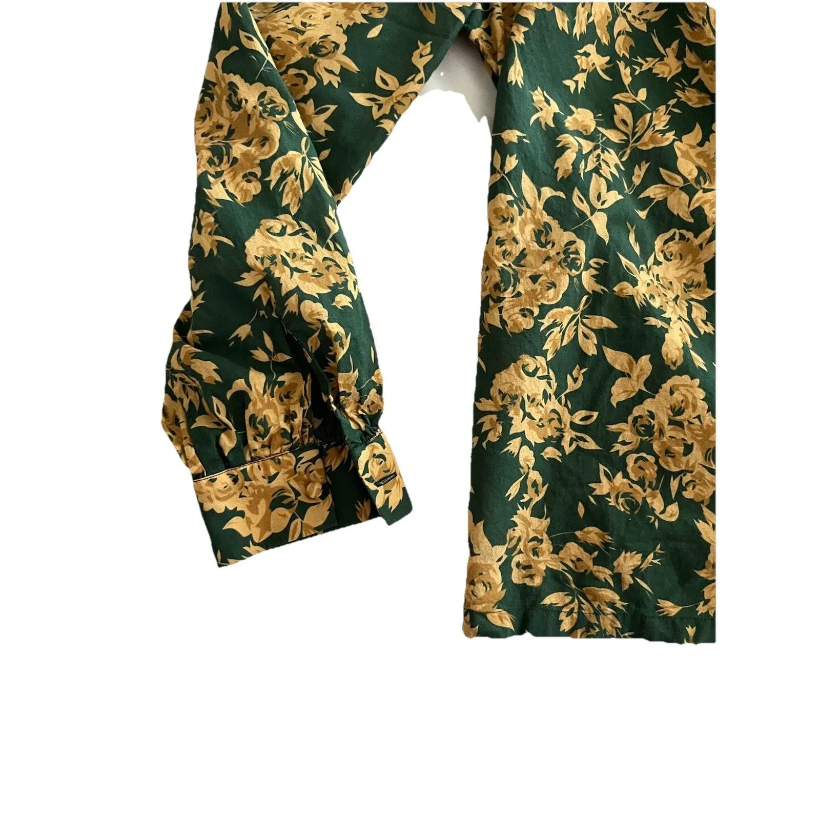 Millie Charlotte Floral Jacquard Top Emerald Bouquet Womens Size M Cotton Green Size M - Image 6