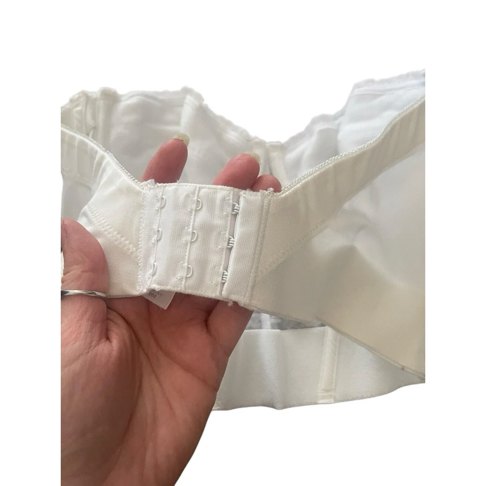 Lady‎ Manhattan Vintage White Romantic Floral Pin Stripe Corset Bra Lingere Size undefined - Image 4