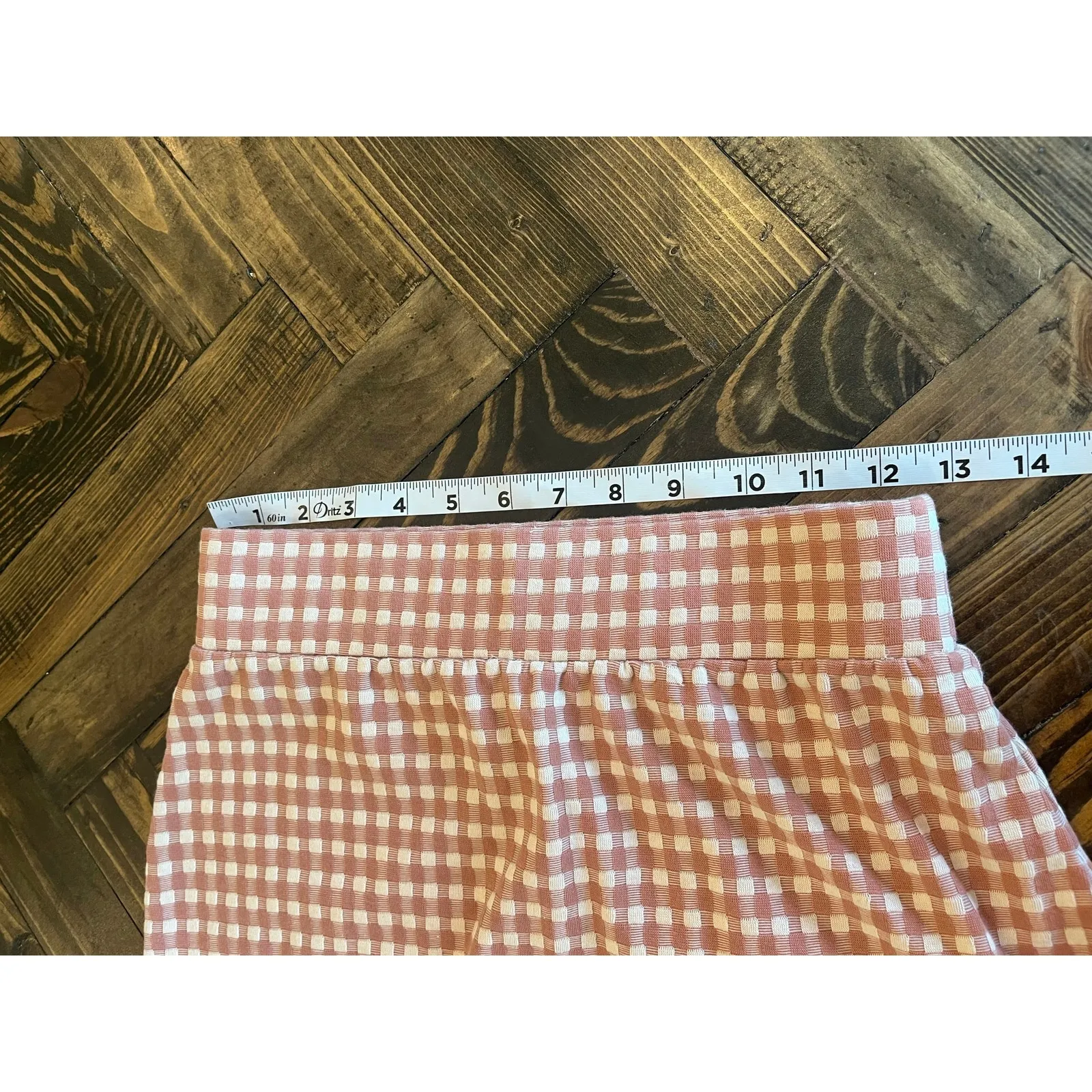 Preppy Light Academia Twee Midi Skirt Women Small Slit Gingham Pink Skater Soft - Image 4