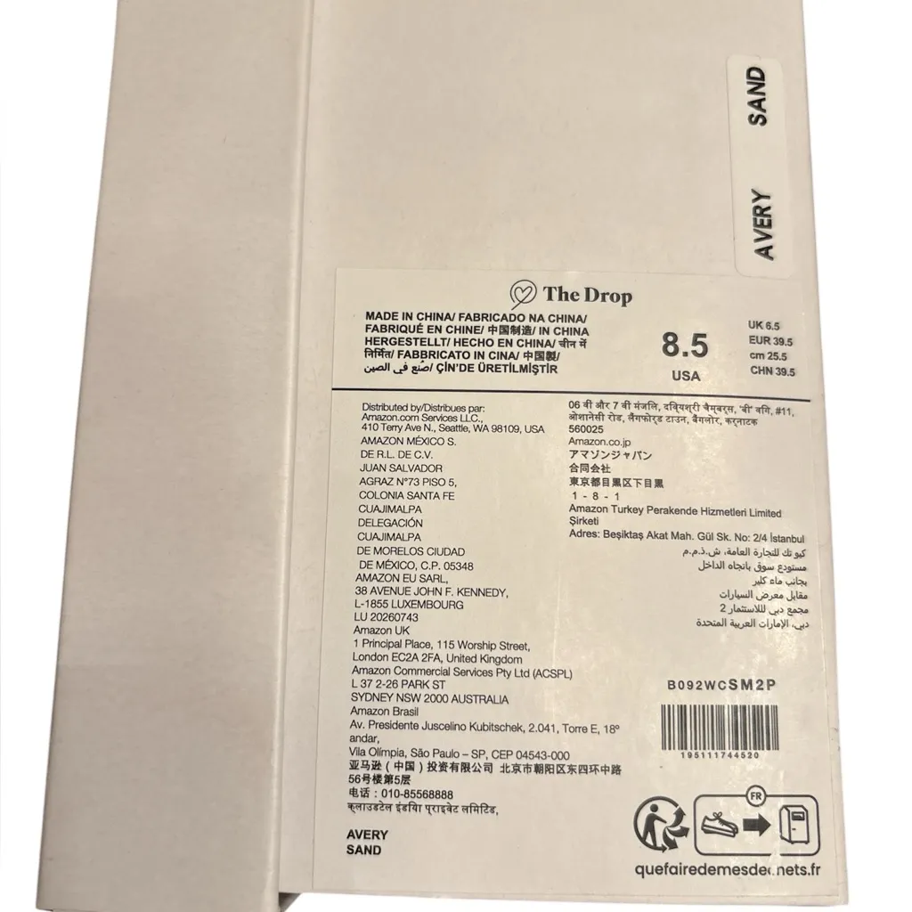 The Drop Avery Square Toe Two Strap Block Heel Sand Sandal Size 8.5 NWT Tan - Image 7