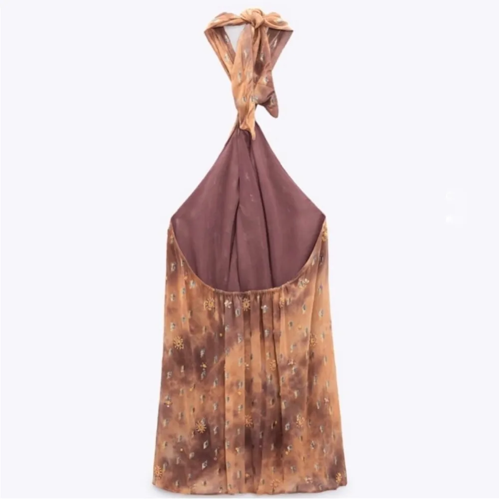 Zara limited edition beaded dye mini dress NWT - Image 4