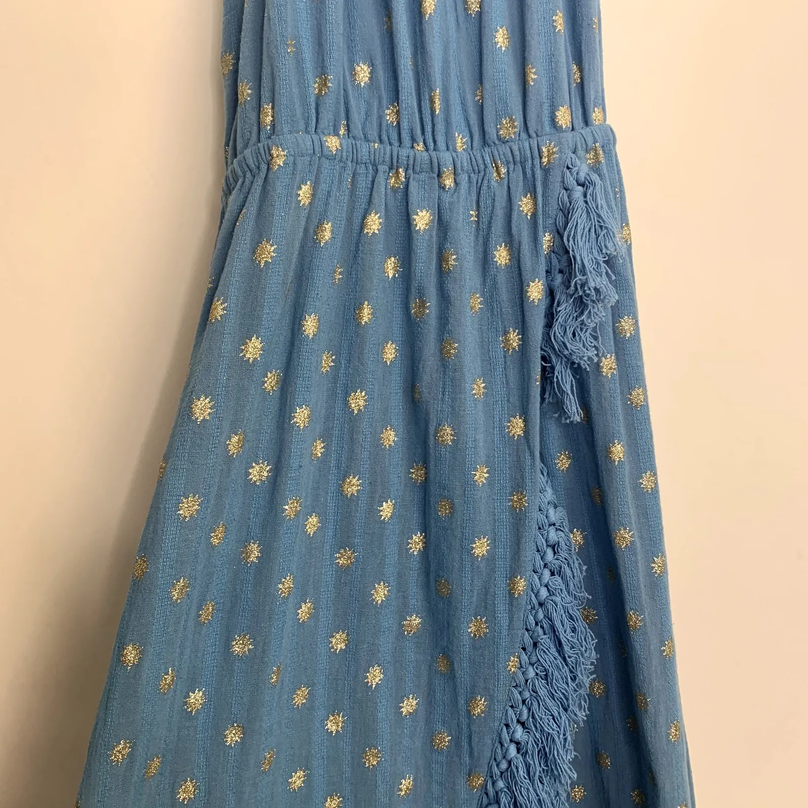 Sundress Adela Dress Dubai Blue Womens Aqua Blue Star boho Midi Large - Image 6