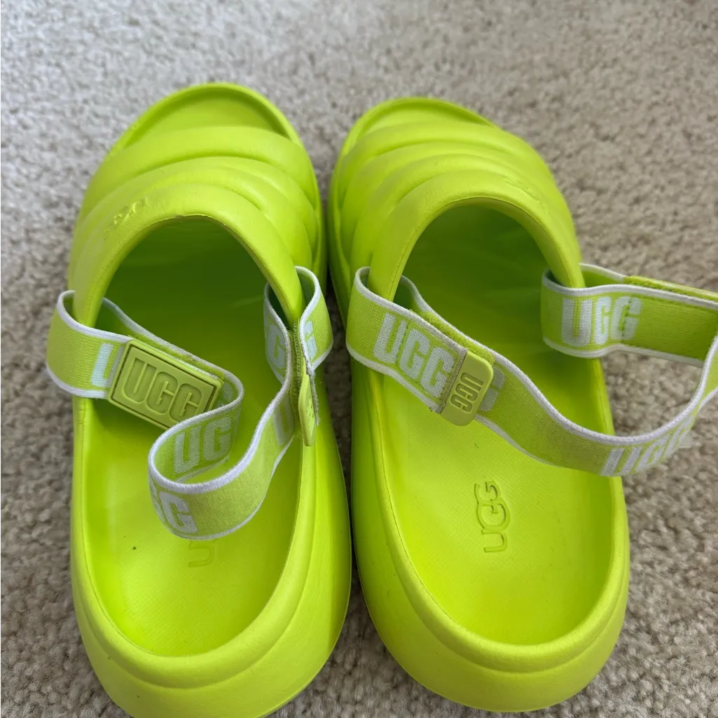 UGG  Sports Yeah Bright Lime Sandals - Image 3