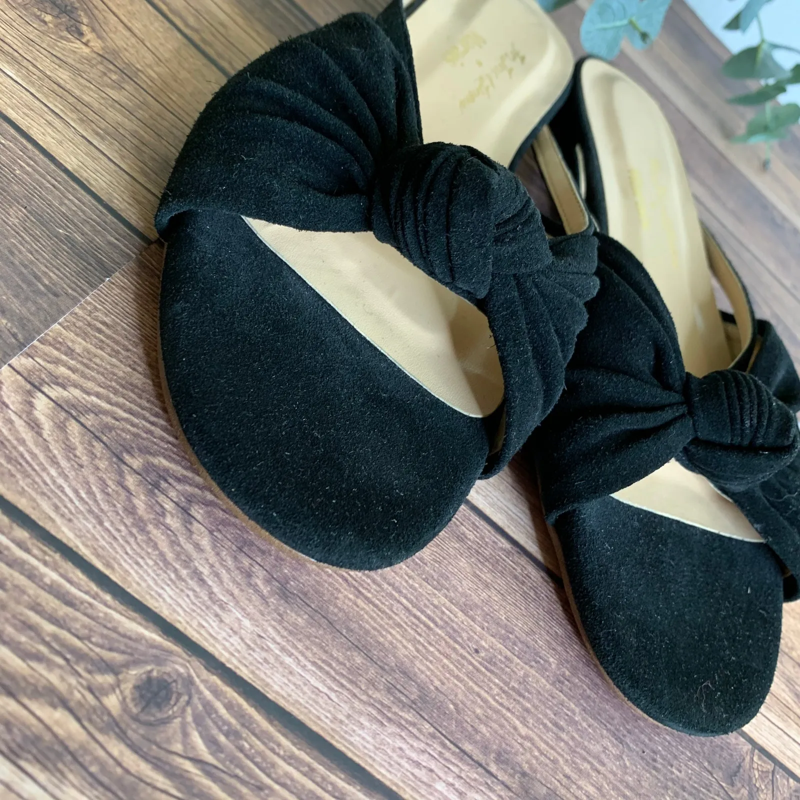 Marais x For Love & Lemons Suede Slides Flats Womens Black Size 7 - Image 4