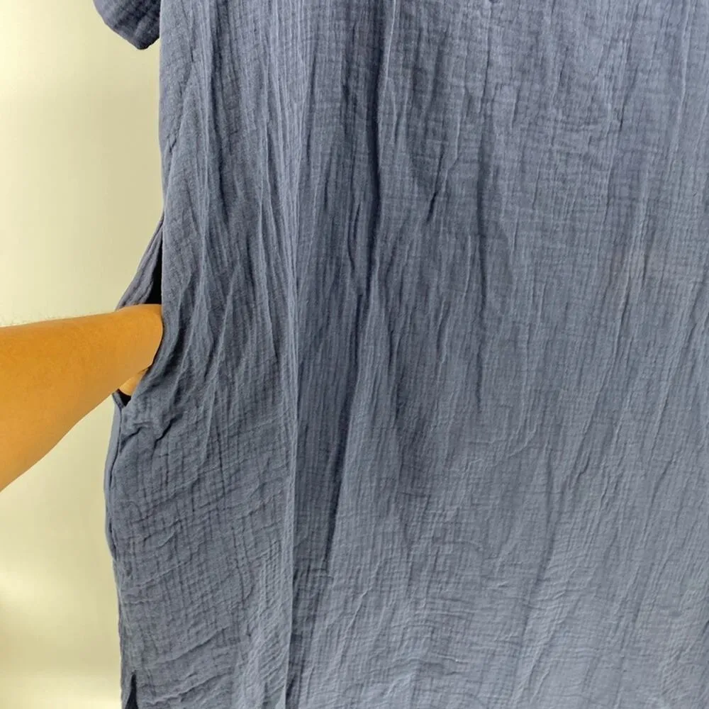 Simple Suzanne Betrro cotton midi dress pockets minimalist lagenlook casual Size 2X - Image 4