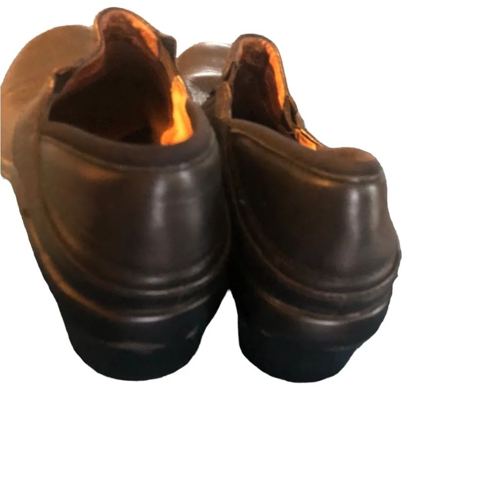 Santa Cruz Clog Black Pebble Leather Work Shoe 93905 Women's Size 9 - Image 4