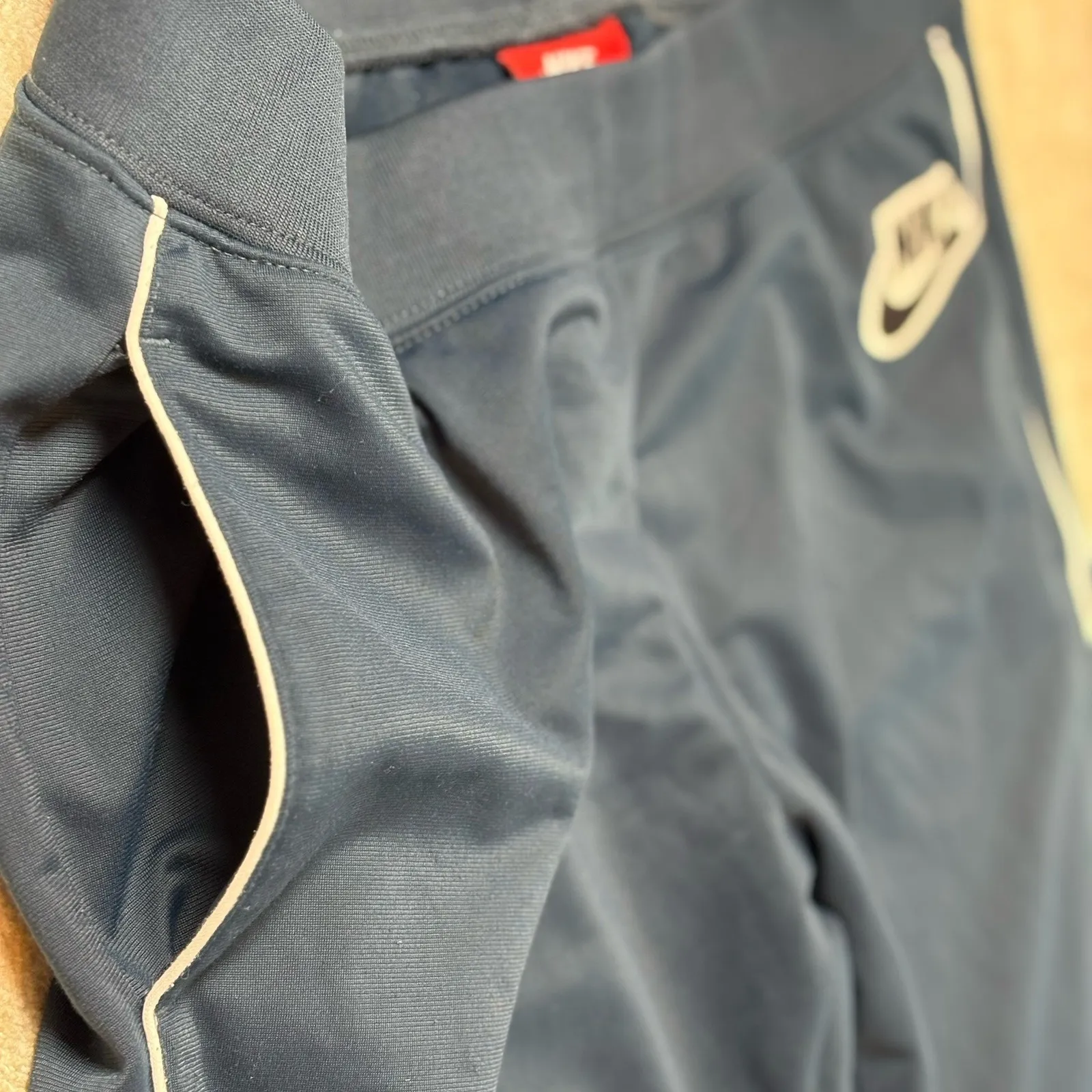 Vtg Nike Red Tag Polyester Jogger Track Pants Women Sz L Teal Blue‎ - Image 3