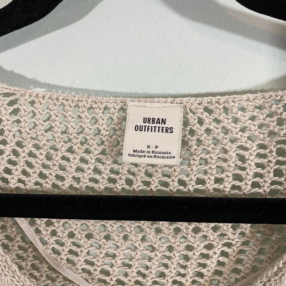 Urban Outfitters Women Beige Oversized Beachy Pointelle Sweater Size S - Image 4