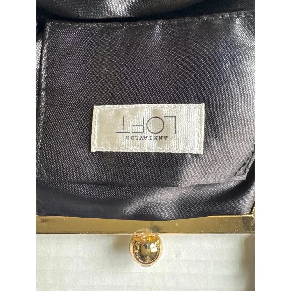 Retro Paisley Ann Taylor Loft Evening Bag Gemstone kiss opening Bow handle - Image 6