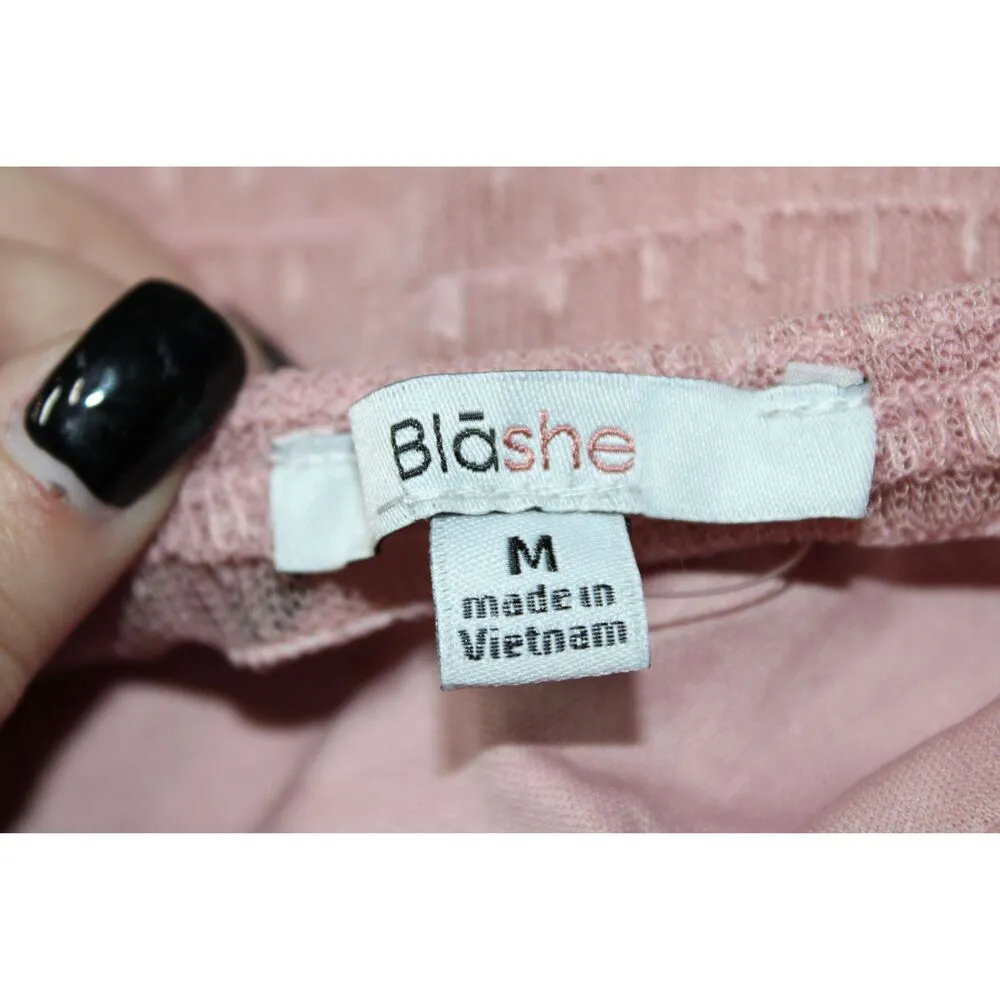 NWT Womens Blashe Pink Mesh Sheer Long Sleeve Bodysuit Top BT02320 Size Medium M - Image 3