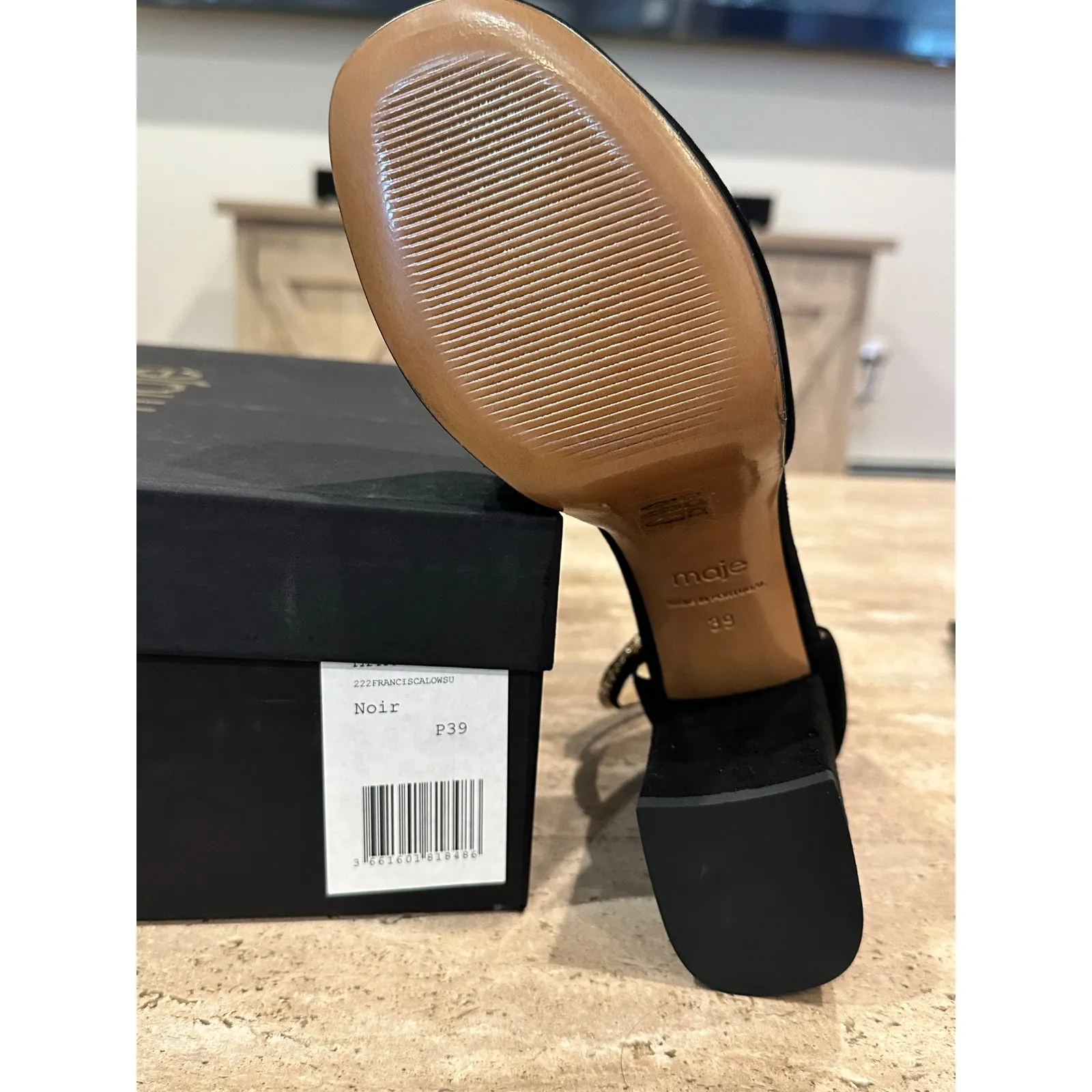 NEW Maje Crystal Embellished Black Heels size 39 - Image 8