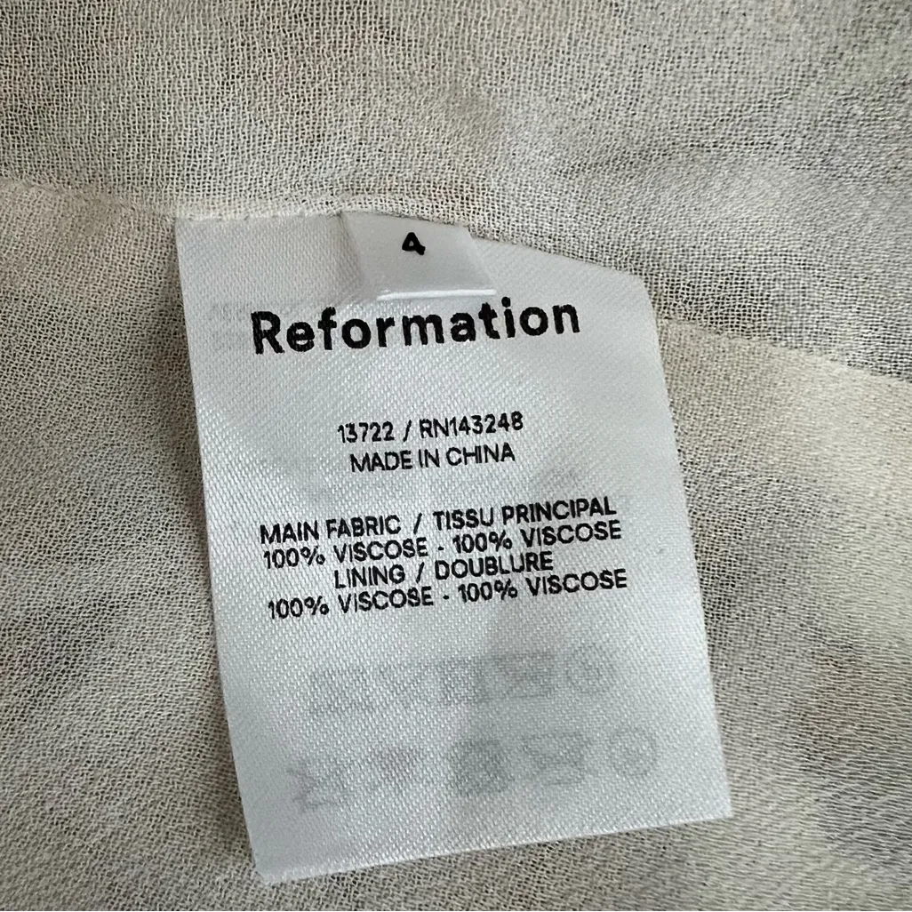 Reformation Women’s Freeport Dress in Blanche Floral One Sleeve Midi Dress NWT 4 - Image 11