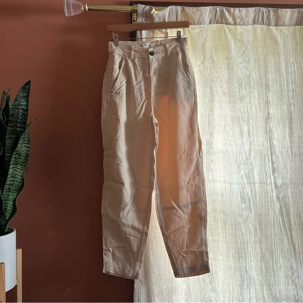 Everlane Tencel Relaxed Chino Pants‎ Tapered Soft Slouchy Parchment NEW Size 00 - Image 2