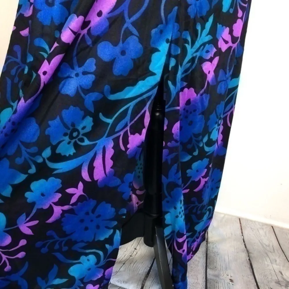 Vintage 70s Perfection Fit by Roxanne Floral Skirt Purple Size L - Image 5