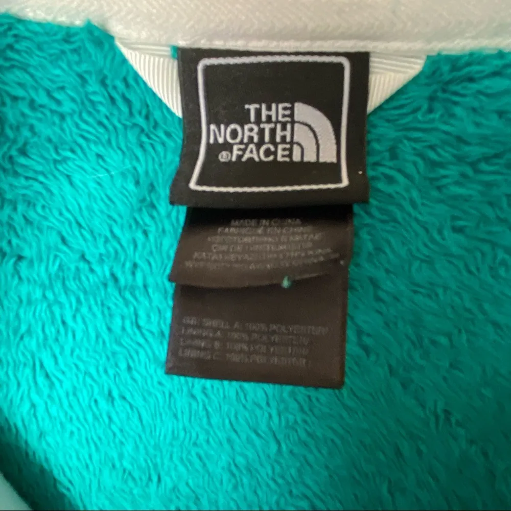 The North Face Women Green Fleece Sherpa Full Zip Jacket Medium - Image 4