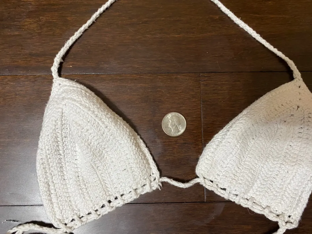 White Knit Bikini Top Size XS - Image 4