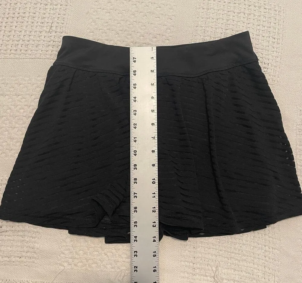 Lucy medium mesh sheer boy short lined active tennis skirt SK 9053 Black - Image 5