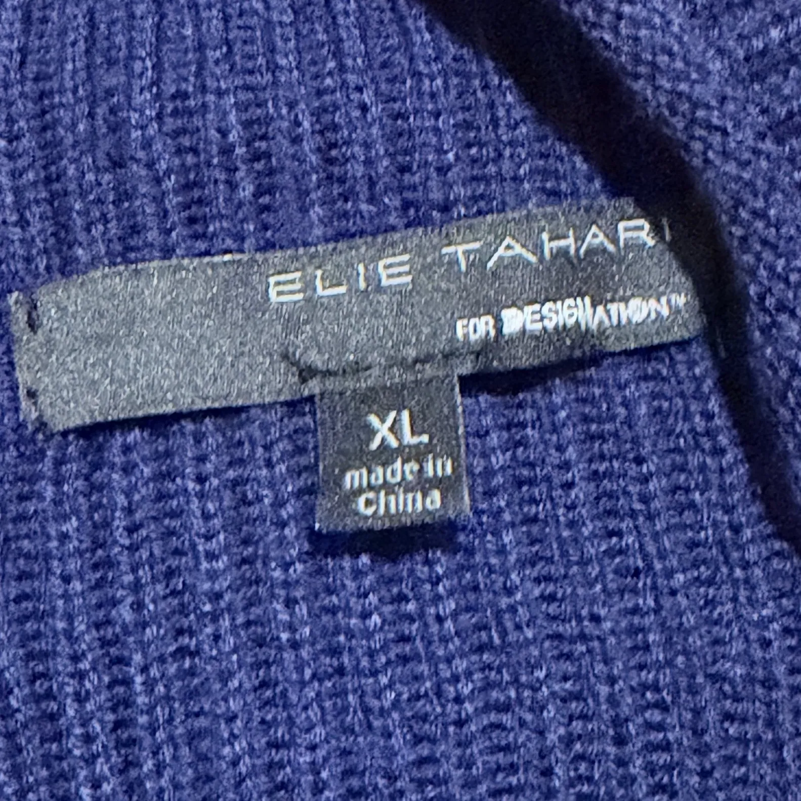 Elie Tahari Blueberry Ribbed Mock Neck Sweater XL Women's Knit Pullover - Image 3