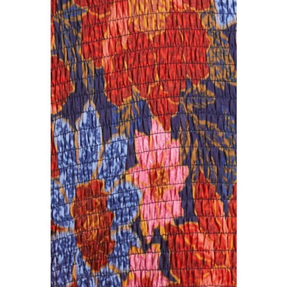 💕FARM RIO💕 Garden Navy Smocked Blouson-Sleeve Mini Dress Medium M NWT - Image 9