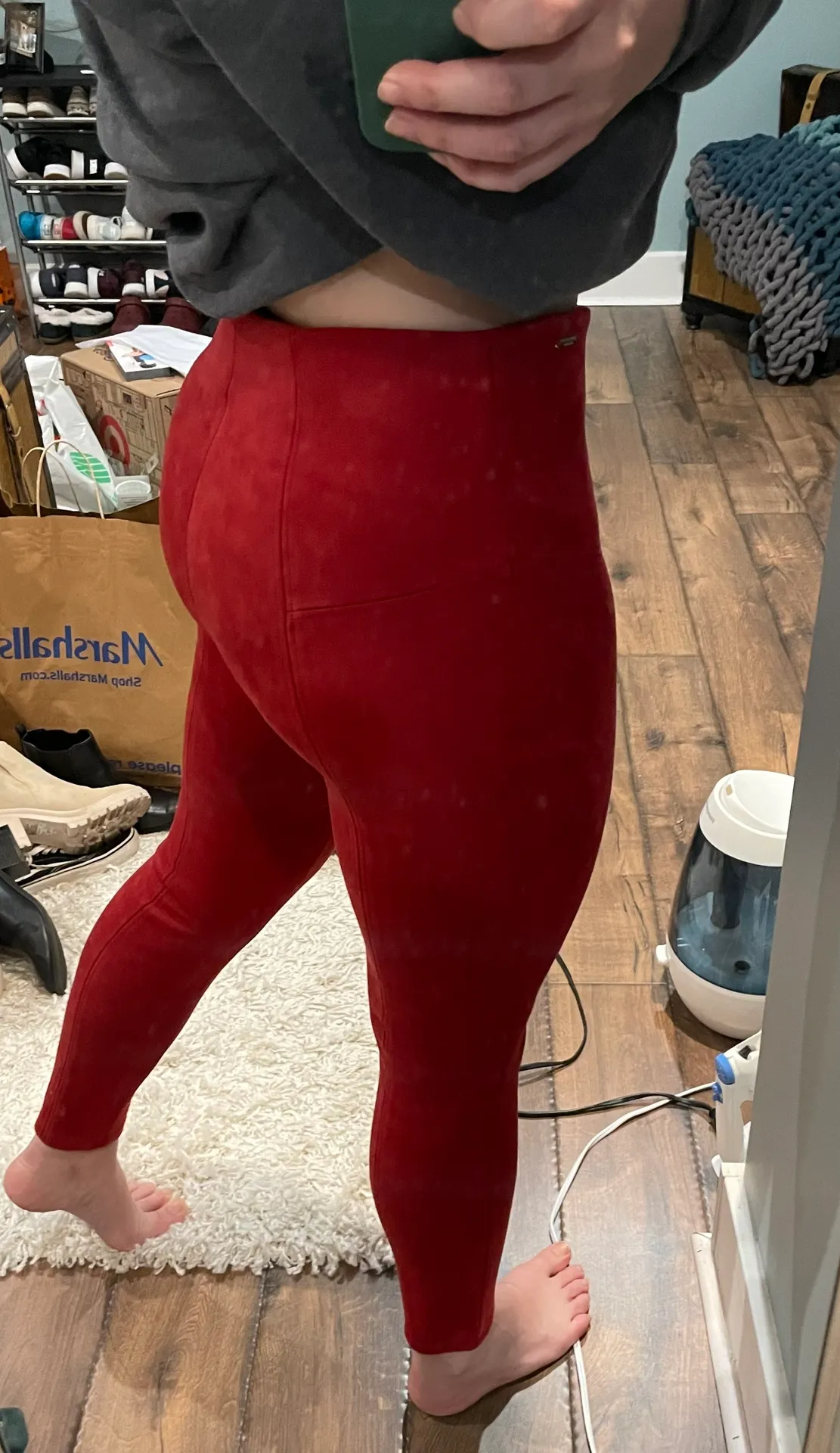 Andrew Marc Red Suede Pants - Image 4