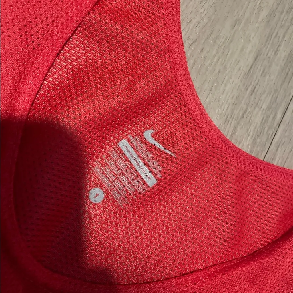 Nike Bright Red Mesh Sports Top - Image 2