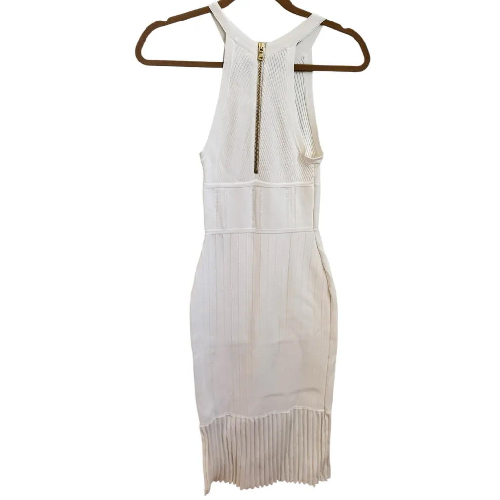 L’Agence Kimi Pleat Hem Midi Dress in white XS - Image 5